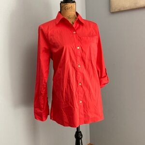 Michael Michael Kors NWT Coral Long Sleeve Button Down Shirt Women Size M